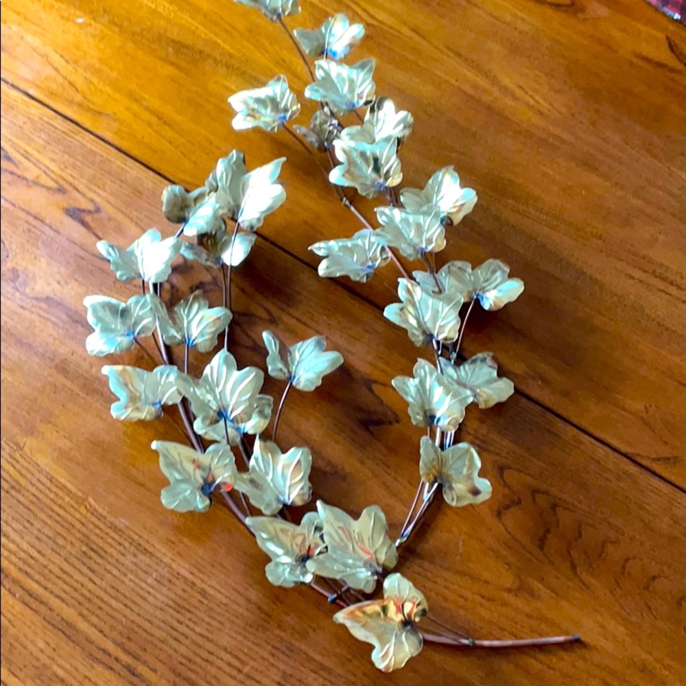 Vintage Brass/gold tone Home Interior ivy set